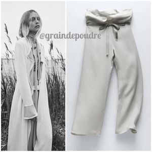 Rare! Zara Studio Limited Edition Light Gray Chiffon Flowing Harem Pants XS S